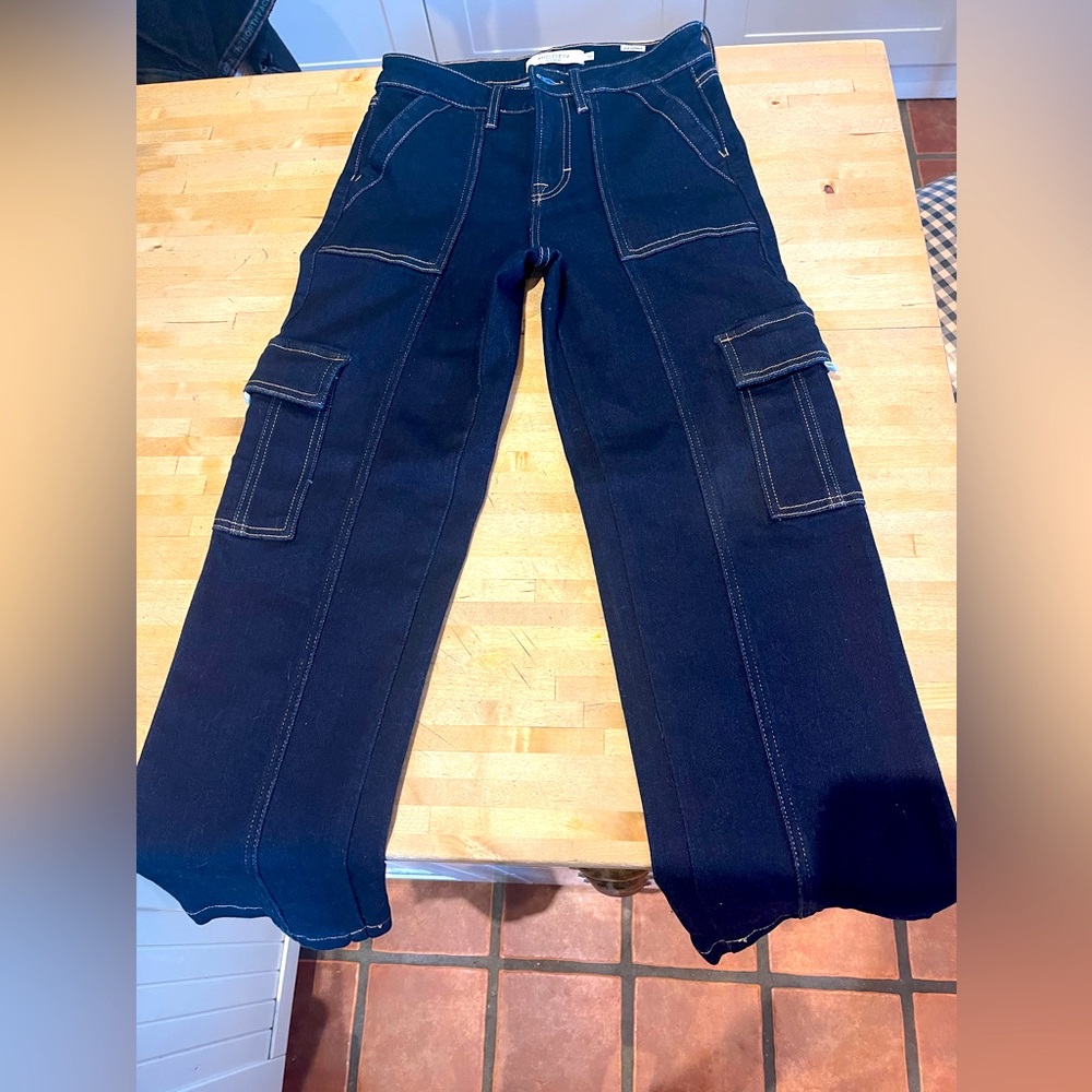 Cargo Jeans NWOT dark blue wash size 25